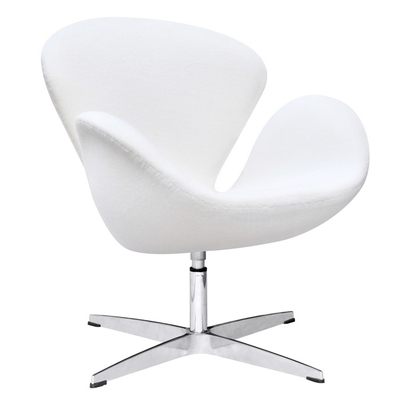 Hotel Modern Living Chairs Size 72*64*81cm Leather Upholstered Swan Chairs with Swivel Base
