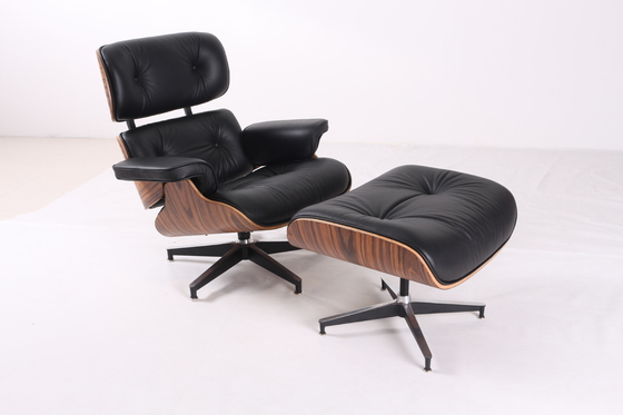 Classic Walnut Plywood Replica Dining Chairs And Ottoman For Home