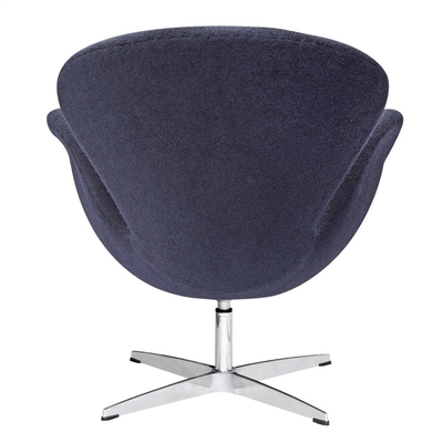 Hotel Modern Living Chairs Size 72*64*81cm Leather Upholstered Swan Chairs with Swivel Base