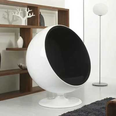 Swivel Ball Modern Sitting Chairs In Fiberglass And Fabric Cushion Inside