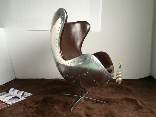 Arne Jacobsen Modern Sitting Chairs Aluminium Spitfire Vintage Leather Swing Shaped