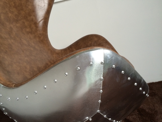Arne Jacobsen Modern Sitting Chairs Aluminium Spitfire Vintage Leather Swing Shaped